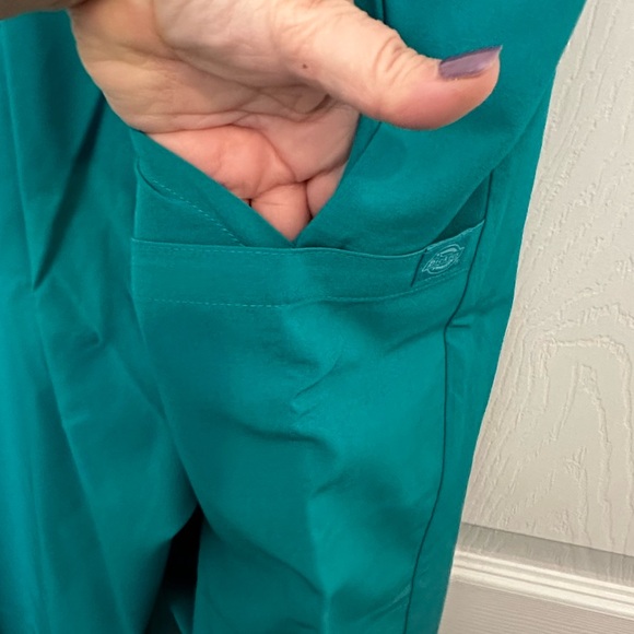 Women's EDS Essentials Drawstring Scrub Pants Teal 3X Petite - Picture 8 of 14